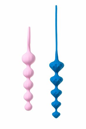 Набор из 2 цветных анальных цепочек Satisfyer Beads 