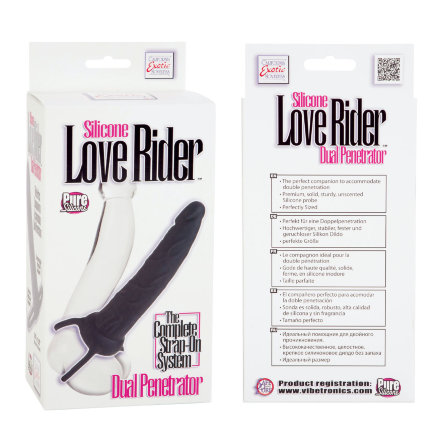 Насадка на пенис Silicone Love Rider Dual Penetrator для двойного проникновения - 14 см. 