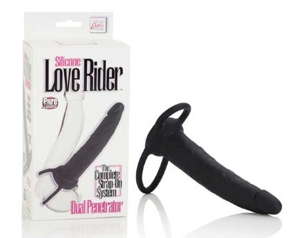 Насадка на пенис Silicone Love Rider Dual Penetrator для двойного проникновения - 14 см. 