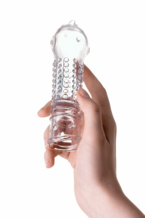Прозрачная закрытая насадка на пенис TOYFA A-Toys - 14,7 см. 
