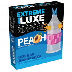 Стимулирующий презерватив &quot;Ночная лихорадка&quot; с ароматом персика - 1 шт.