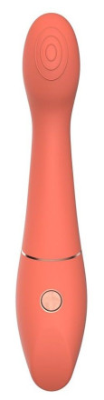 Оранжевый вибромассажер Candice - 22 см. 