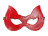 Двусторонняя красно-черная маска с ушками из эко-кожи 