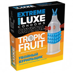 Стимулирующий презерватив &quot;Убойный бурильщик&quot; с ароматом тропических фруктов - 1 шт.