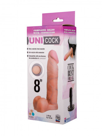 Фаллическая насадка для страпона UNICOCK 8&quot; - 20 см. 