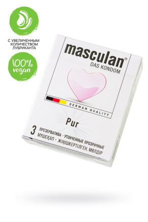 Супертонкие презервативы Masculan Pur - 3 шт. 