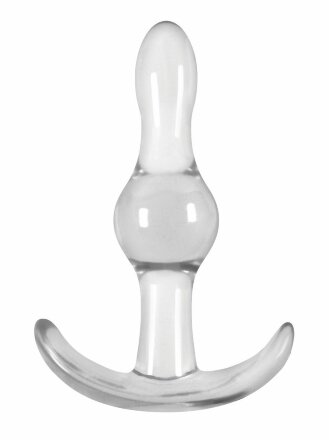 Прозрачная анальная пробка с утолщением посередине Jelly Rancher T-Plug Wave - 9,7 см. 