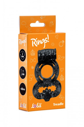 Чёрное эрекционное кольцо Rings Treadle с подхватом 