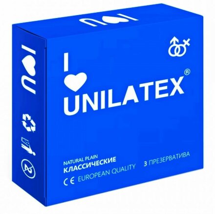 Классические презервативы Unilatex Natural Plain - 3 шт. 