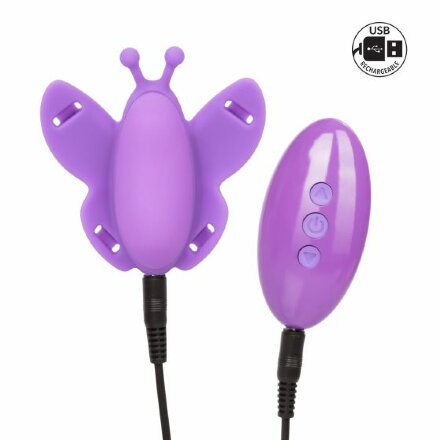 Фиолетовая вибробабочка на ремешках Silicone Remote Venus Butterfly 