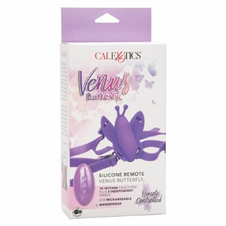 Фиолетовая вибробабочка на ремешках Silicone Remote Venus Butterfly 