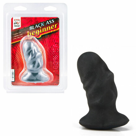 Мягкая анальная пробка Ass Beginner Black - 9 см. 
