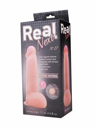 Реалистичный фаллоимитатор  на присоске REAL Next № 27 - 20 см. 