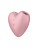 Розовый вибромассажер Cutie Heart с вакуум-волновой стимуляцией 