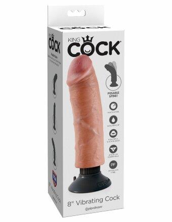 Вибромассажер на присоске 8&quot; Vibrating Cock - 21,6 см. 