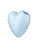 Голубой вибромассажер Cutie Heart с вакуум-волновой стимуляцией 