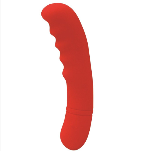 Красный вибратор Rhea для стимуляции G-точки - 18 см. — 