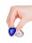 Серебристая анальная втулка с синим кристаллом-сердцем - 7 см. 