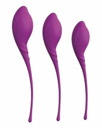Набор из 3 фиолетовых вагинальных шариков PLEASURE BALLS &amp; EGGS KEGEL EXERCISE SET