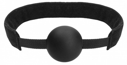 Черный кляп-шарик V&amp;V Adjustable Ball Gag на липучке 