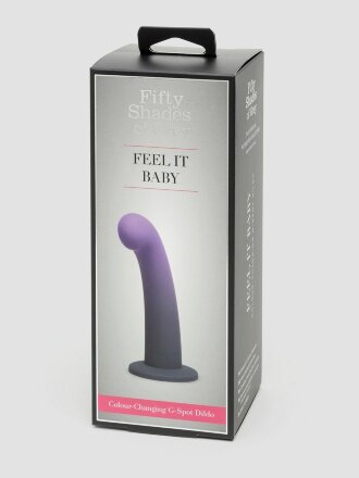Фиолетовый, меняющий цвет фаллоимитатор Feel It Baby Colour-Changing Silicone G-Spot Dildo - 17,8 см. 