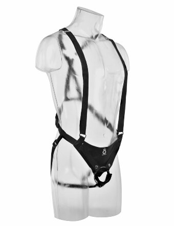 Страпон-система с телесной насадкой 11&quot; Hollow Strap-On Suspender System - 28 см. 