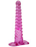Изображение товара Розовый анальный конус со спиралевидным рельефом - 16 см.