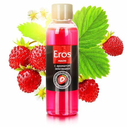 Массажное масло Eros fantasy с ароматом земляники - 75 мл. 