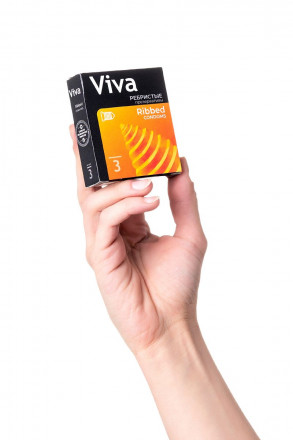 Ребристые презервативы VIVA Ribbed - 3 шт. 