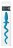 Голубая анальная пробка с хвостом-спиралью Oinkz 