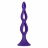 Фиолетовая анальная елочка Silicone Triple Probe - 14,5 см. 