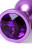 Фиолетовый анальный плаг с кристаллом фиолетового цвета - 8,2 см. 