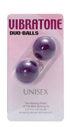 Фиолетовые вагинальные шарики VIBRATONE DUO BALLS PURPLE BLISTERCARD 