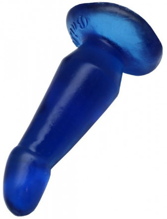 Синяя гелевая изогнутая анальная пробка - 13 см. 