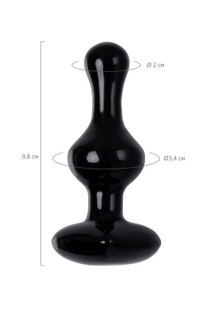 Черная фигурная анальная втулка - 9,8 см. 