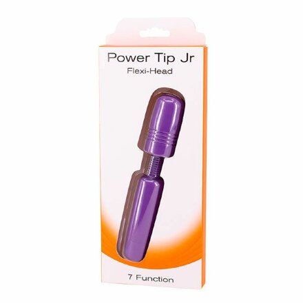 Фиолетовый мини-вибратор POWER TIP JR MASSAGE WAND 