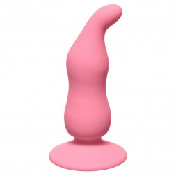 Розовая анальная пробка Waved Anal Plug Pink - 11 см.