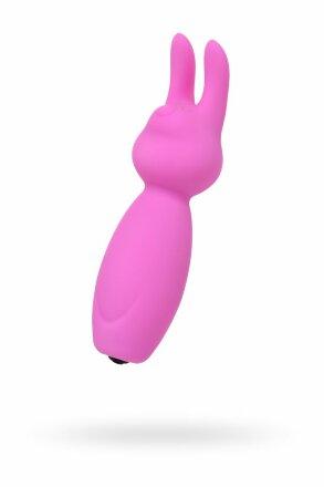 Розовый мини-вибратор Eromantica PUSS с ушками - 8,5 см. 