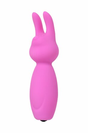 Розовый мини-вибратор Eromantica PUSS с ушками - 8,5 см. 