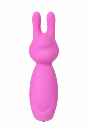 Розовый мини-вибратор Eromantica PUSS с ушками - 8,5 см. 