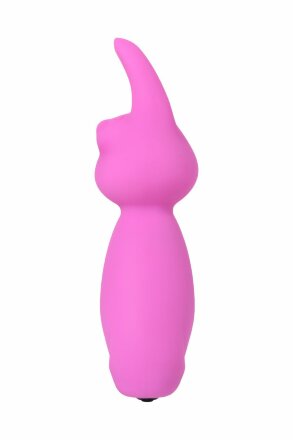 Розовый мини-вибратор Eromantica PUSS с ушками - 8,5 см. 