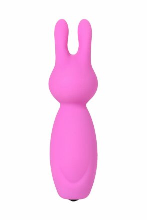 Розовый мини-вибратор Eromantica PUSS с ушками - 8,5 см. 