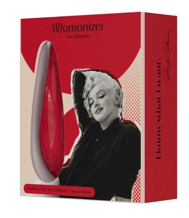 Красный бесконтактный клиторальный стимулятор Womanizer Marilyn Monroe Special Edition 