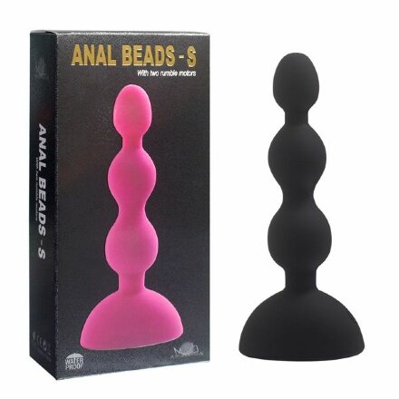 Черный анальный вибростимулятор Anal Beads S - 14,5 см.  