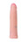 Телесный поясной страпон LESBI с вагинальной пробкой - 17 см. 