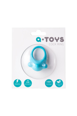 Голубое эрекционное силиконовое кольцо TOYFA A-Toys 