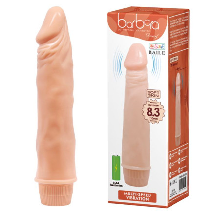 Телесный вибратор-реалистик Barbara - 21,5 см. 