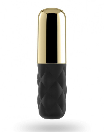 Чёрно-золотистая вибропуля Satisfyer Mini Lovely Honey 