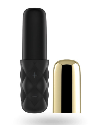 Чёрно-золотистая вибропуля Satisfyer Mini Lovely Honey 