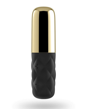 Чёрно-золотистая вибропуля Satisfyer Mini Lovely Honey 